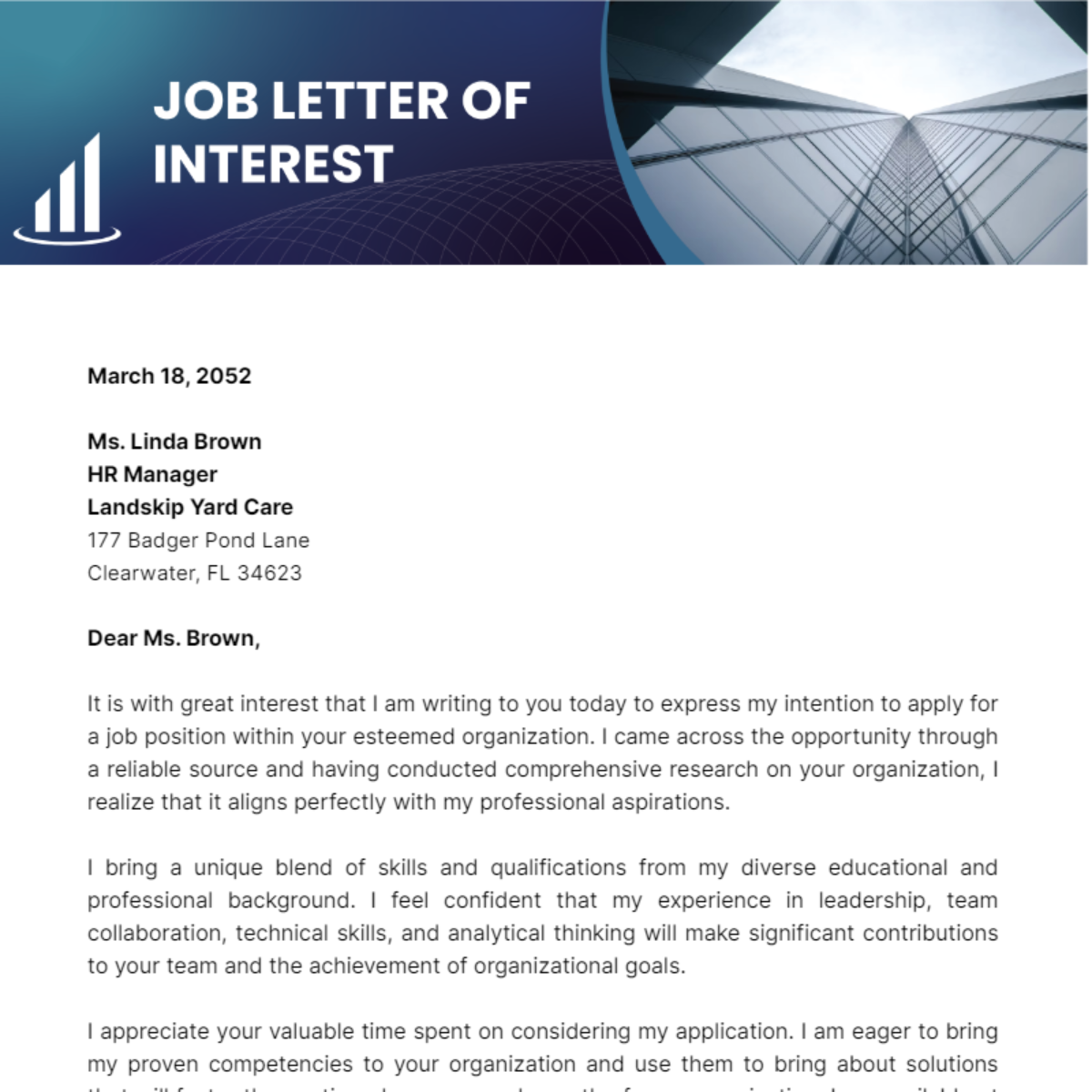 Job Letter of Interest Template
