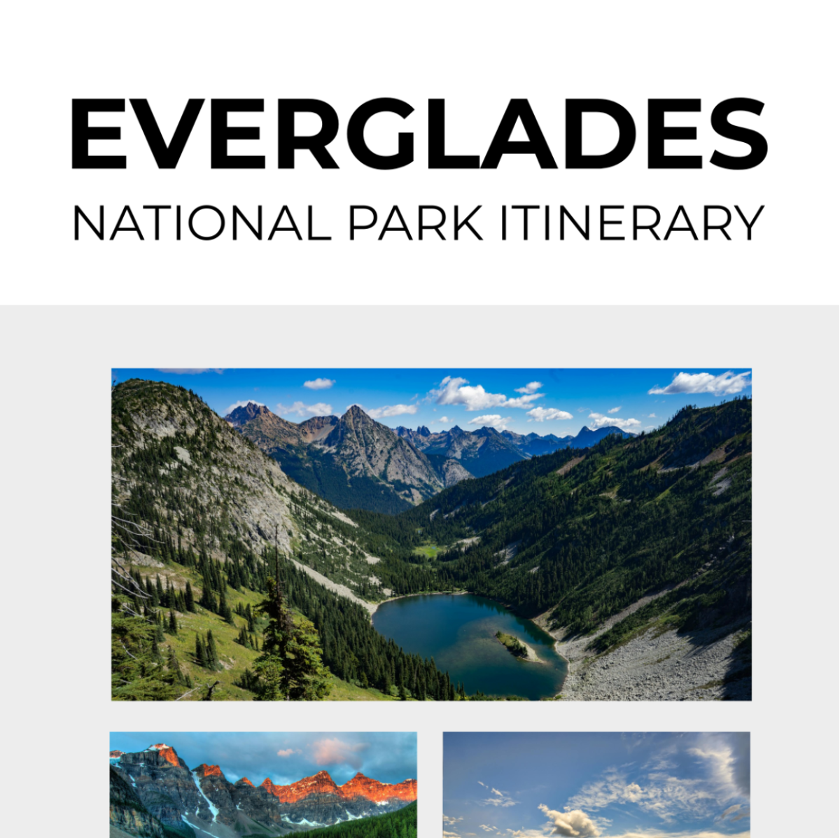 Everglades National Park Itinerary Template - Edit Online & Download