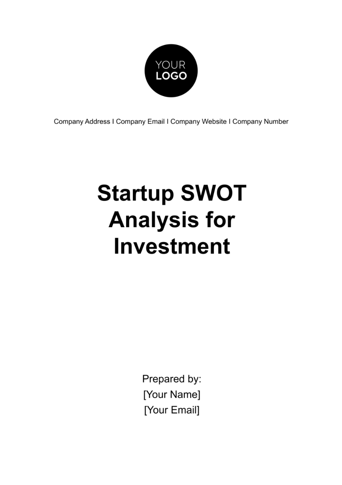 Free Startup SWOT Analysis for Investment Template