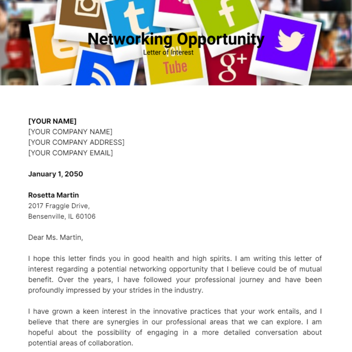 Networking Opportunity Letter of Interest Template