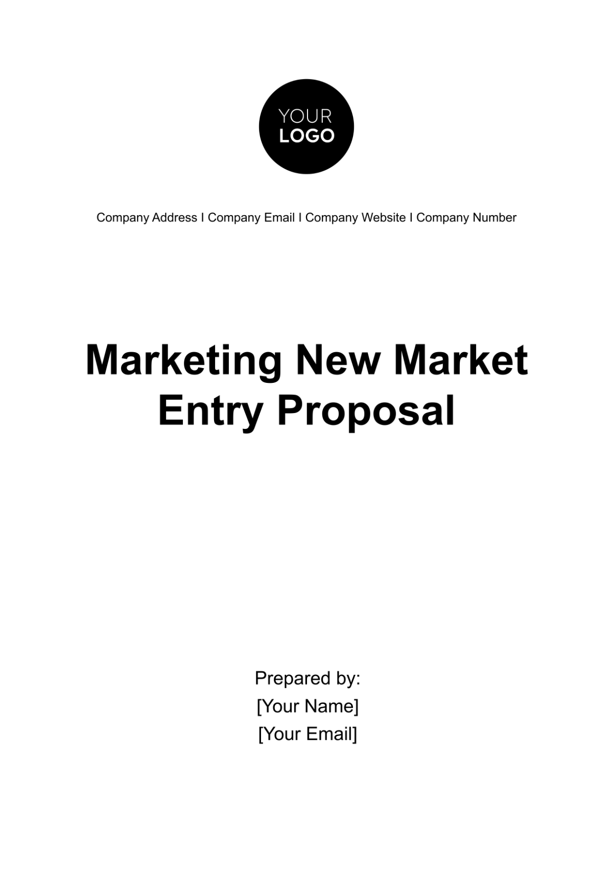 Marketing New Market Entry Proposal Template