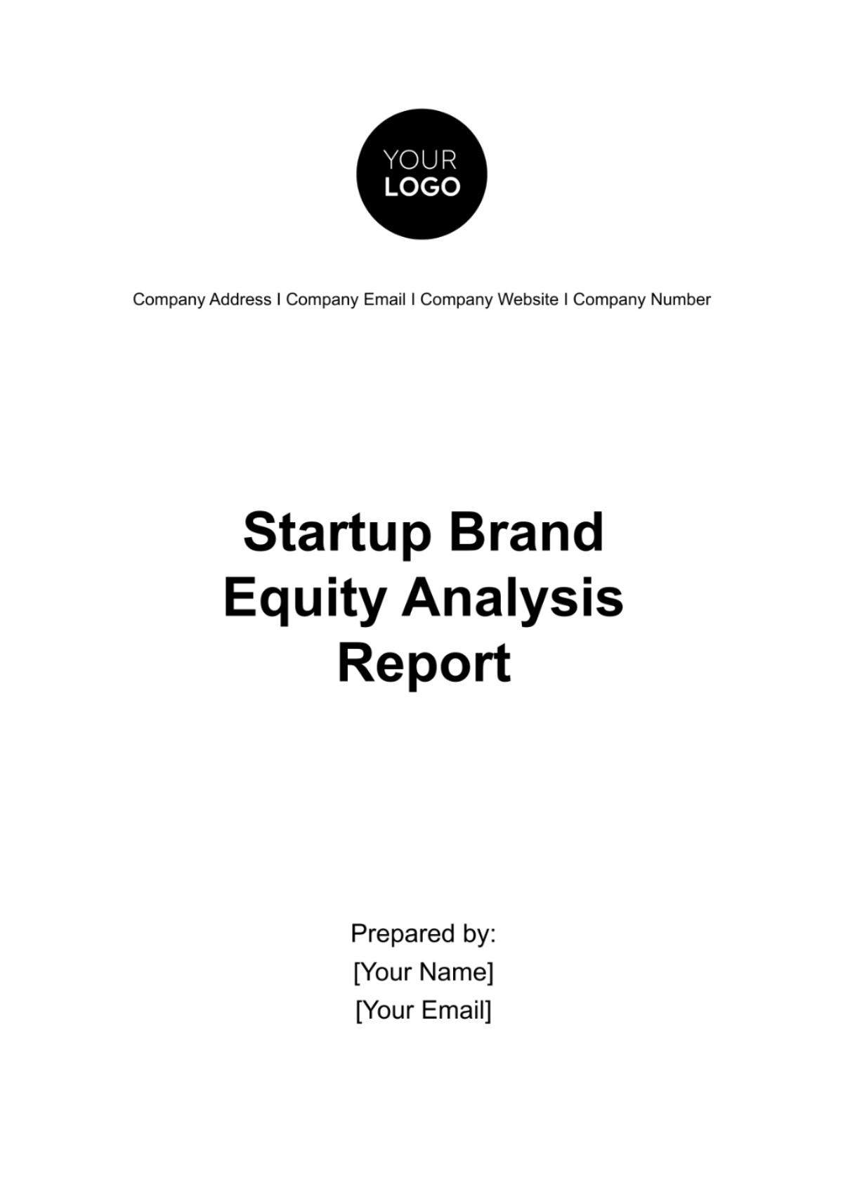 Startup Brand Equity Analysis Report Template