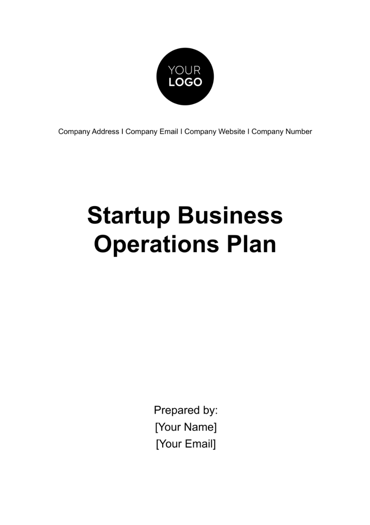 Free Startup Business Operations Plan Template
