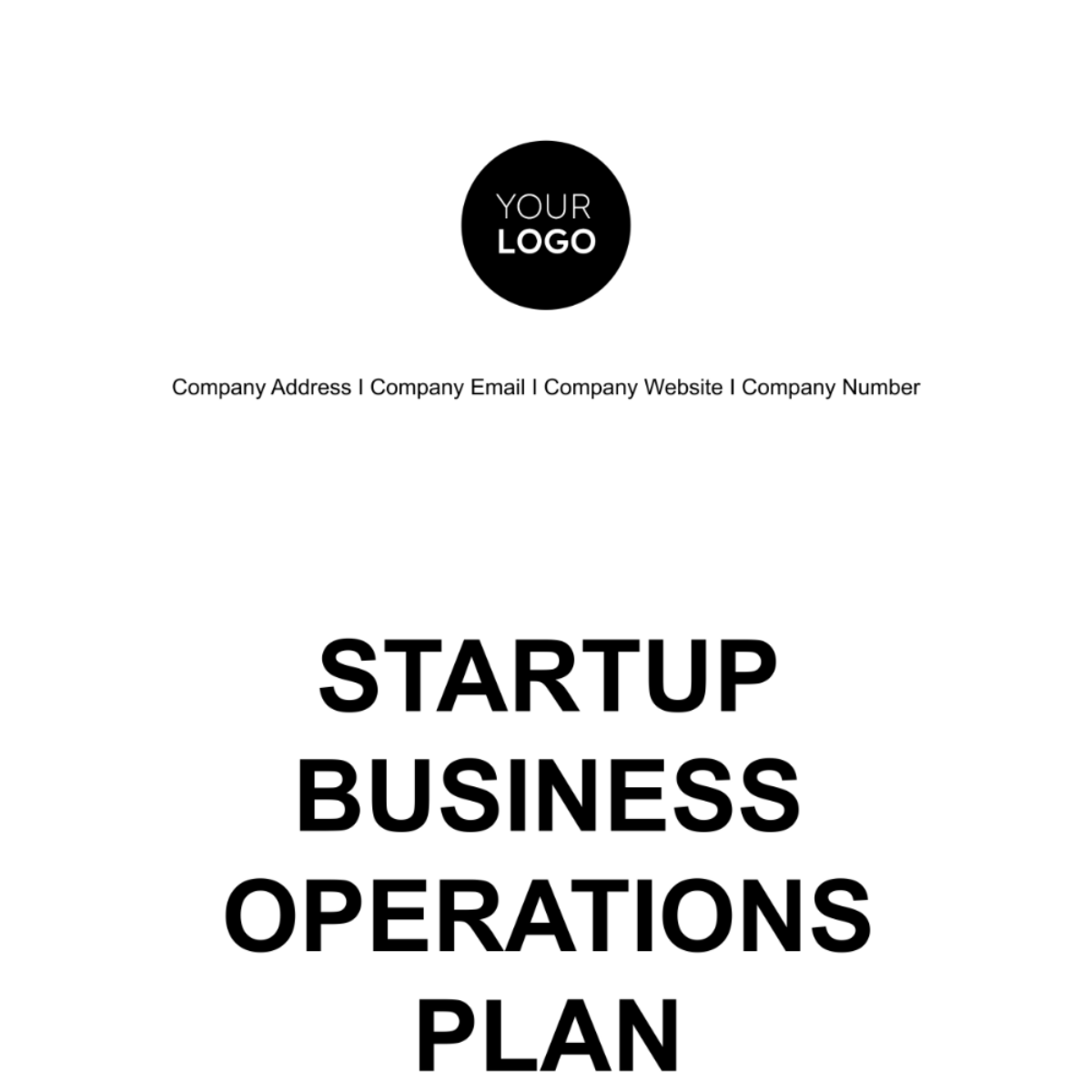 Startup Business Operations Plan Template