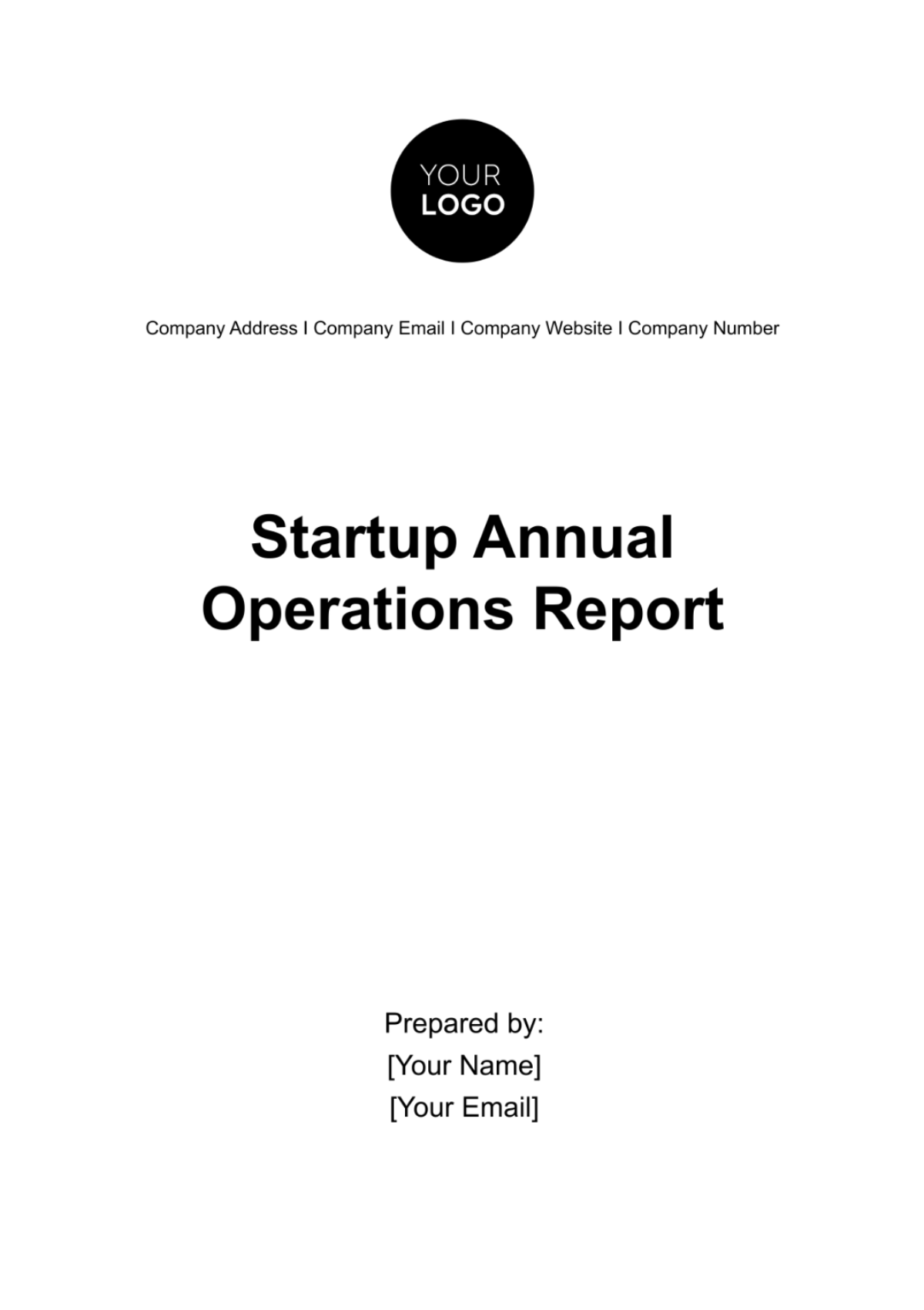 Free Startup Annual Operations Report Template