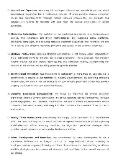 Free Startup Annual Operations Report Template to Edit Online