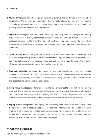 Free Startup Annual Operations Report Template to Edit Online