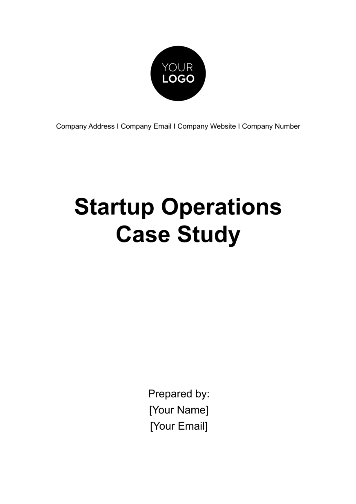 Free Startup Operations Case Study Template