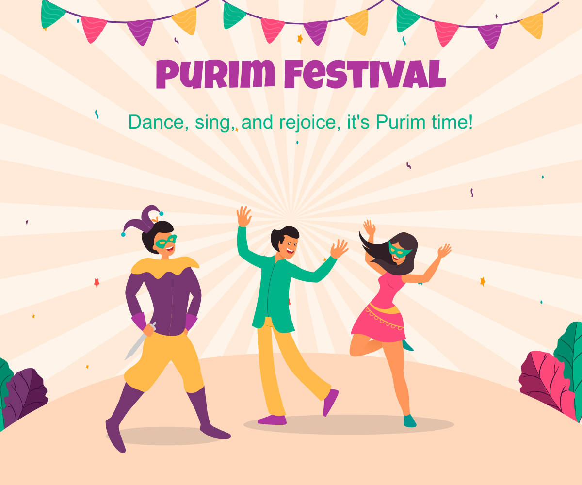 Purim Ad Banner Template