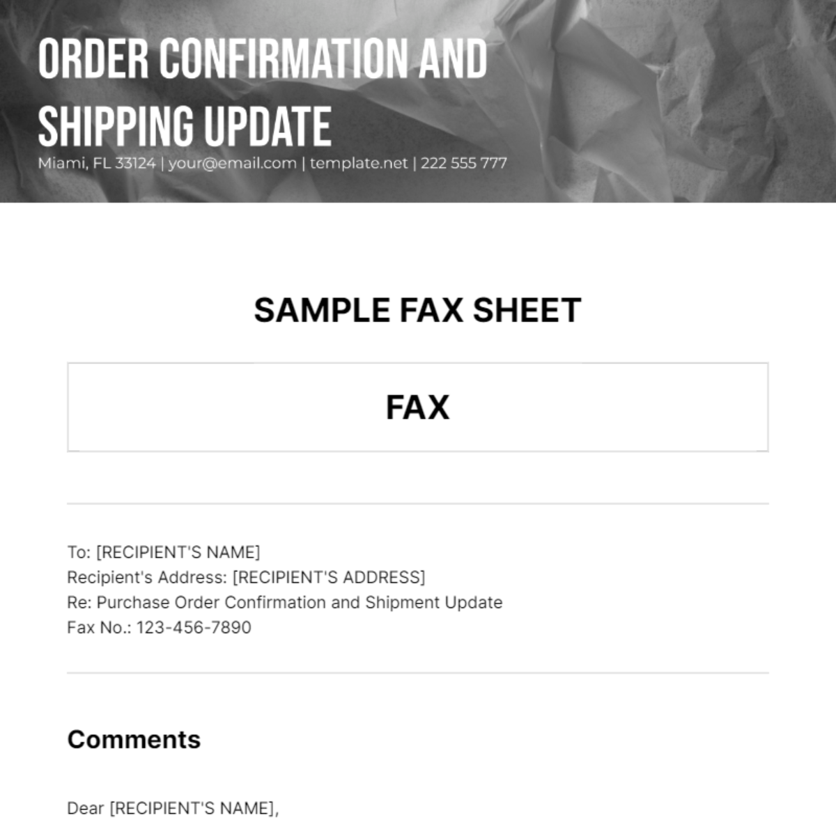 Sample Fax Sheet Template - Edit Online & Download