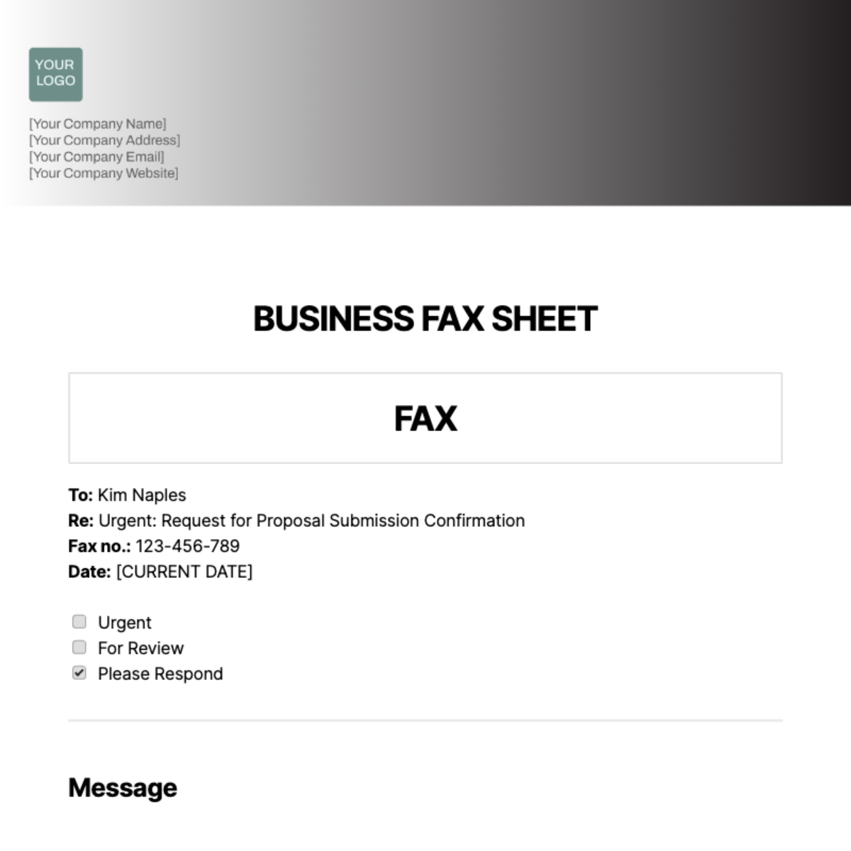 Business Fax Sheet Template - Edit Online & Download