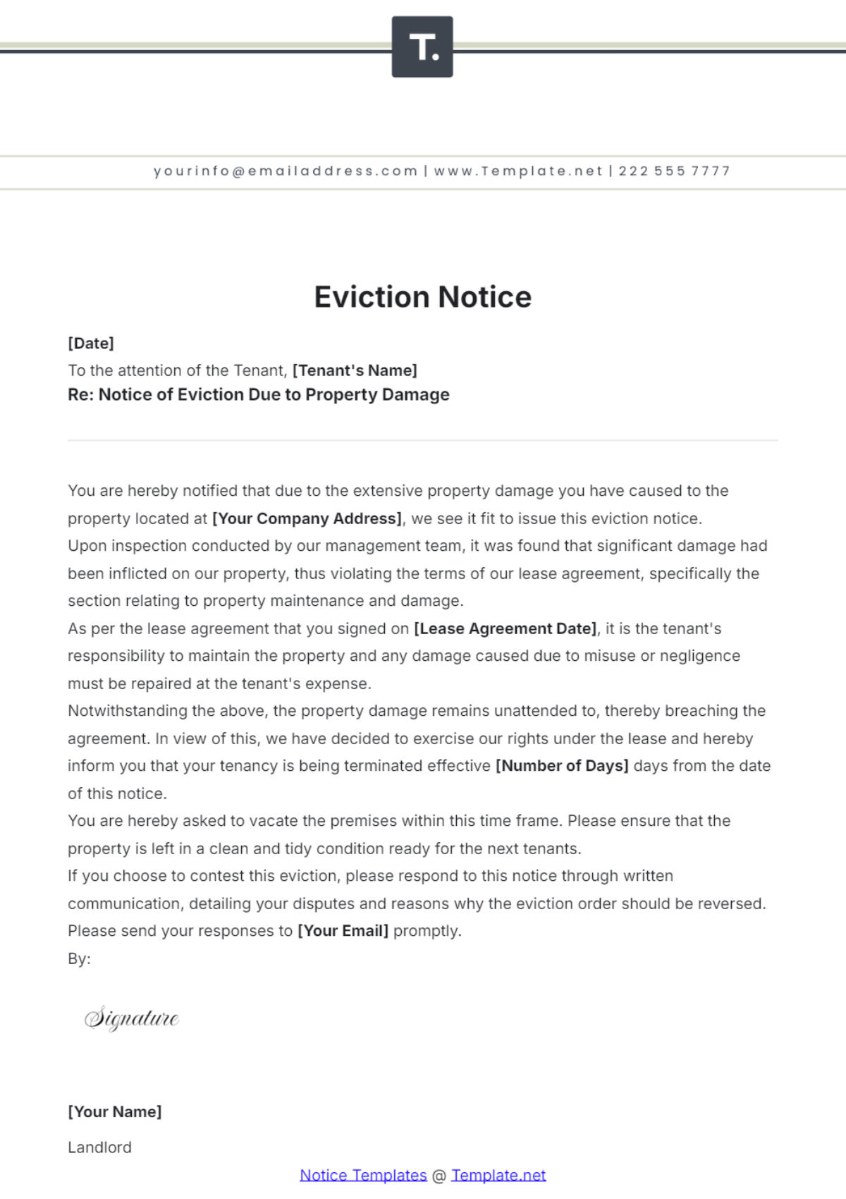 Free Printable Eviction Notice Template