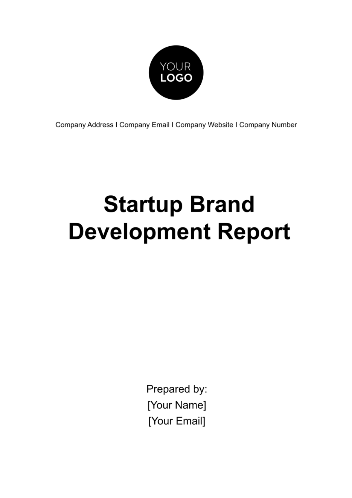 Startup Brand Development Report Template