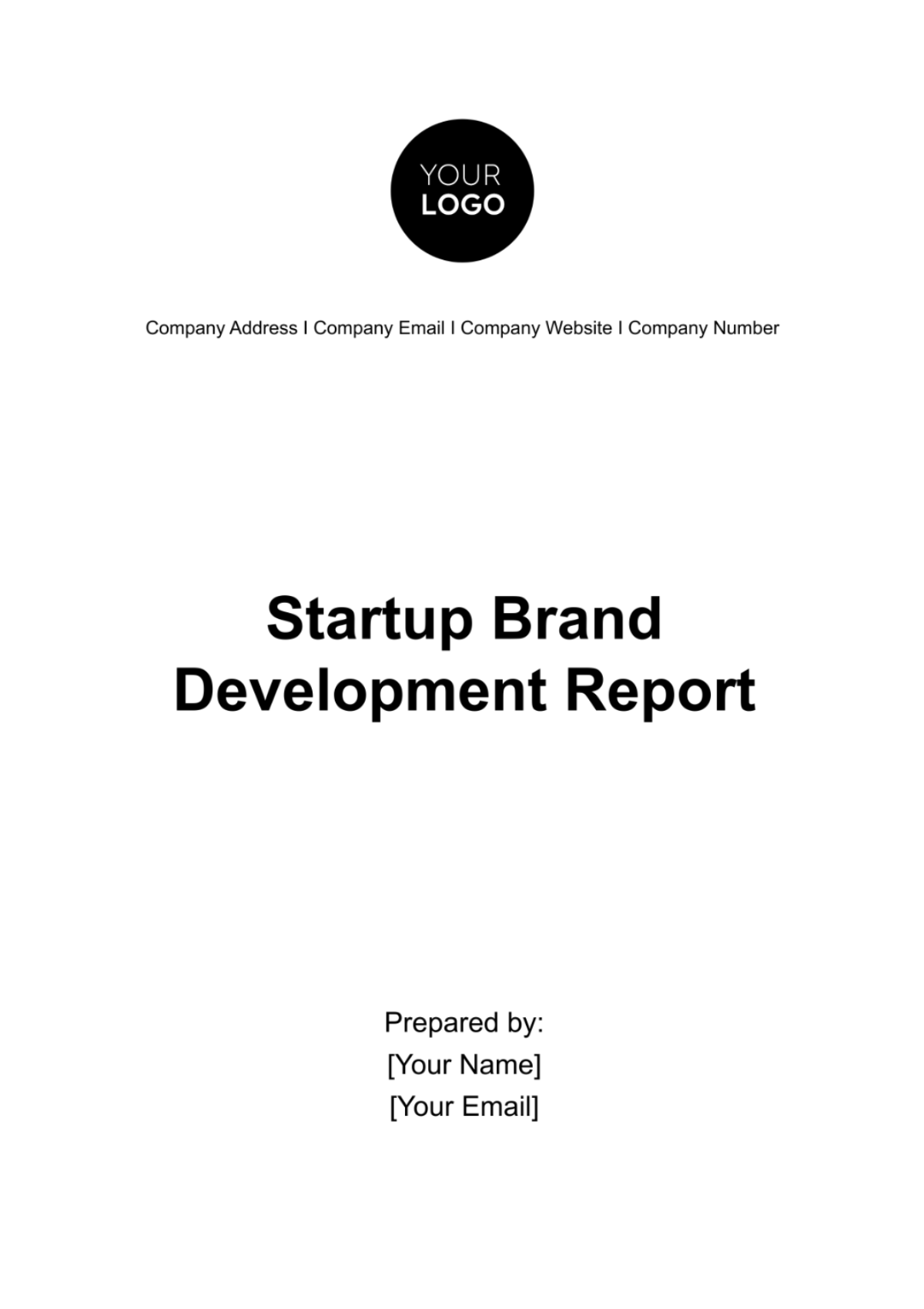 Startup Brand Development Report Template