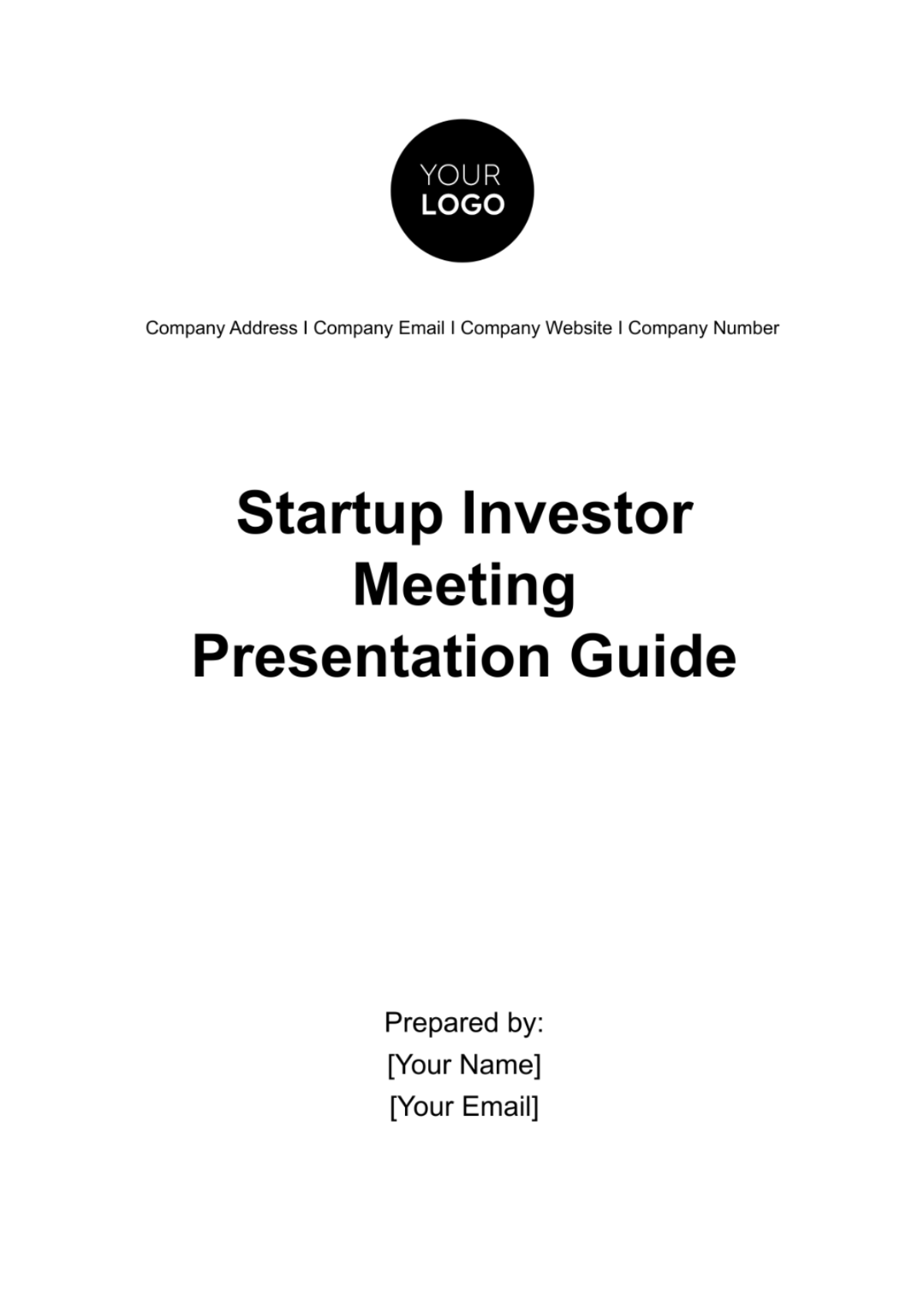 Startup Investor Meeting Presentation Guide Template