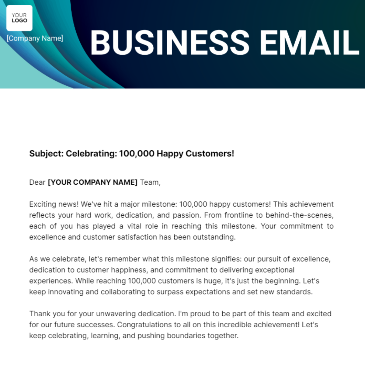 Business Email Template - Edit Online & Download