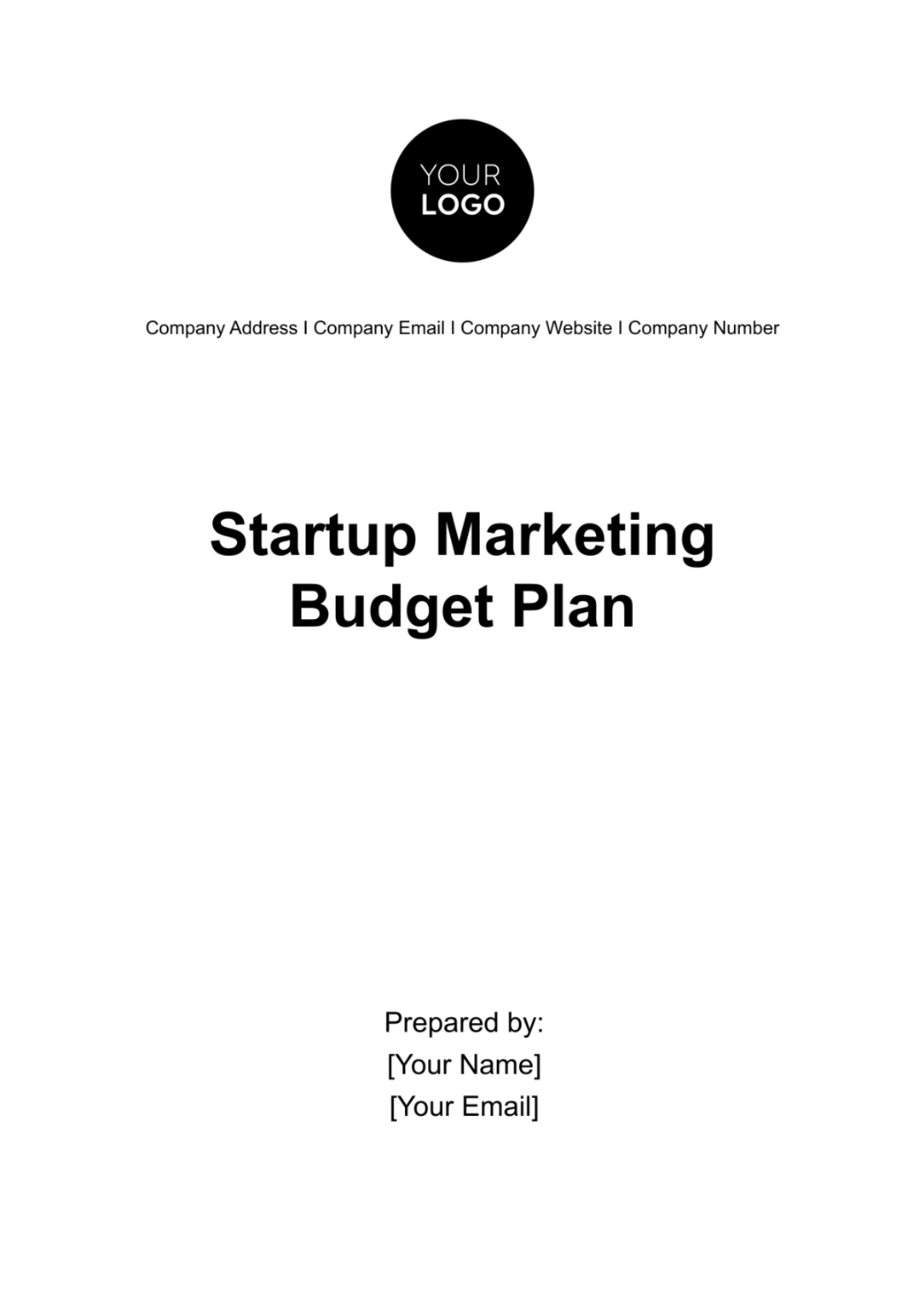 Startup Marketing Budget Plan Template