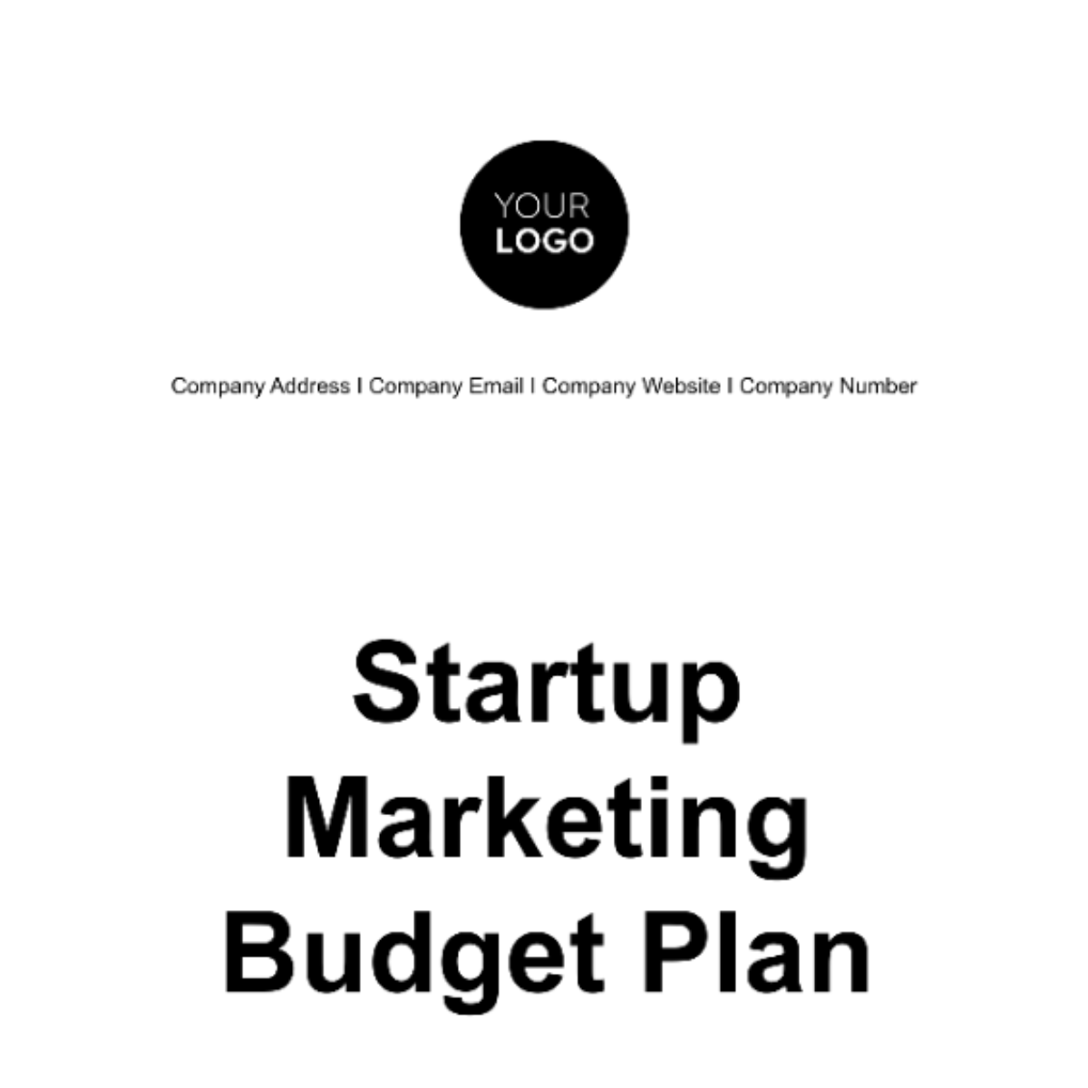 Startup Marketing Budget Plan Template - Edit Online & Download