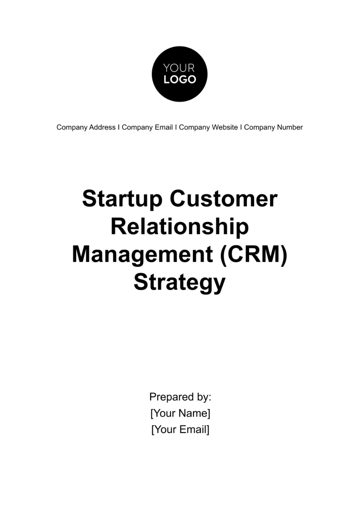 Startup Customer Relationship Management (CRM) Strategy Template