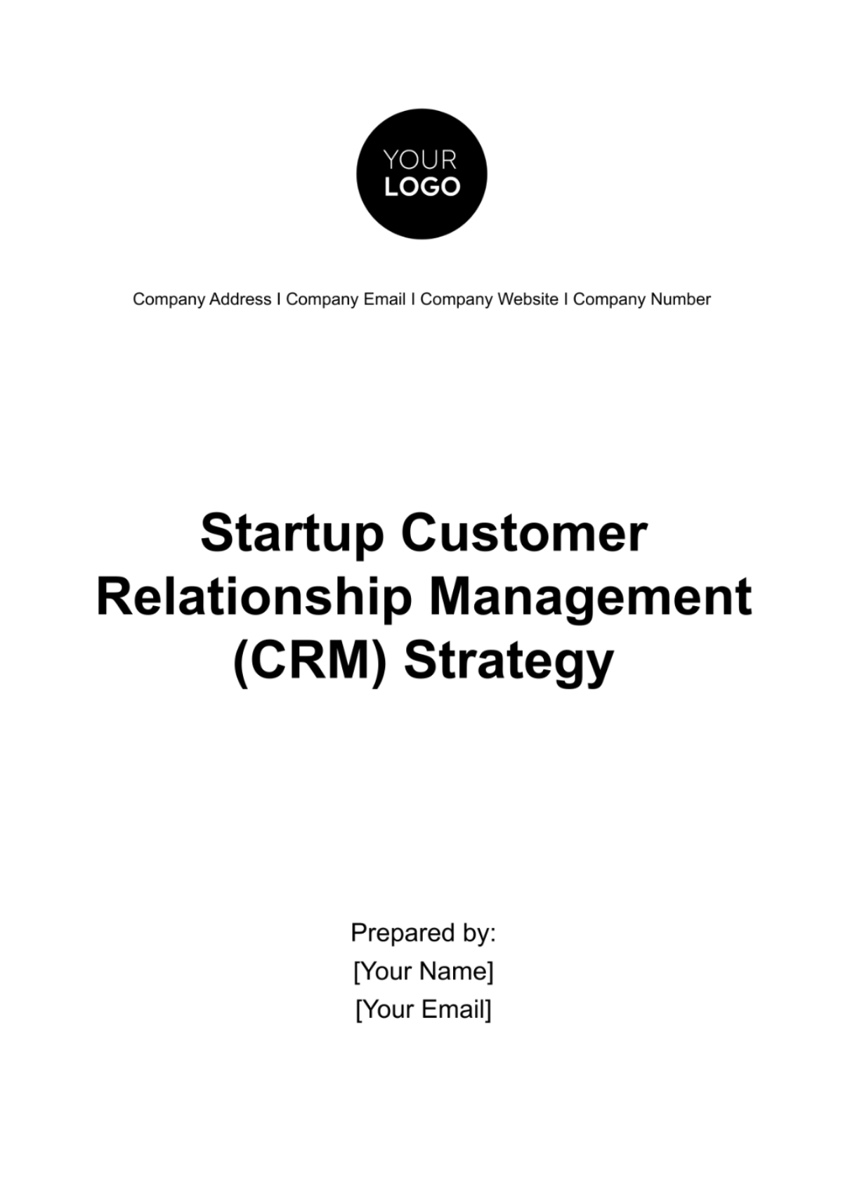 Startup Customer Relationship Management (CRM) Strategy Template - Edit Online & Download