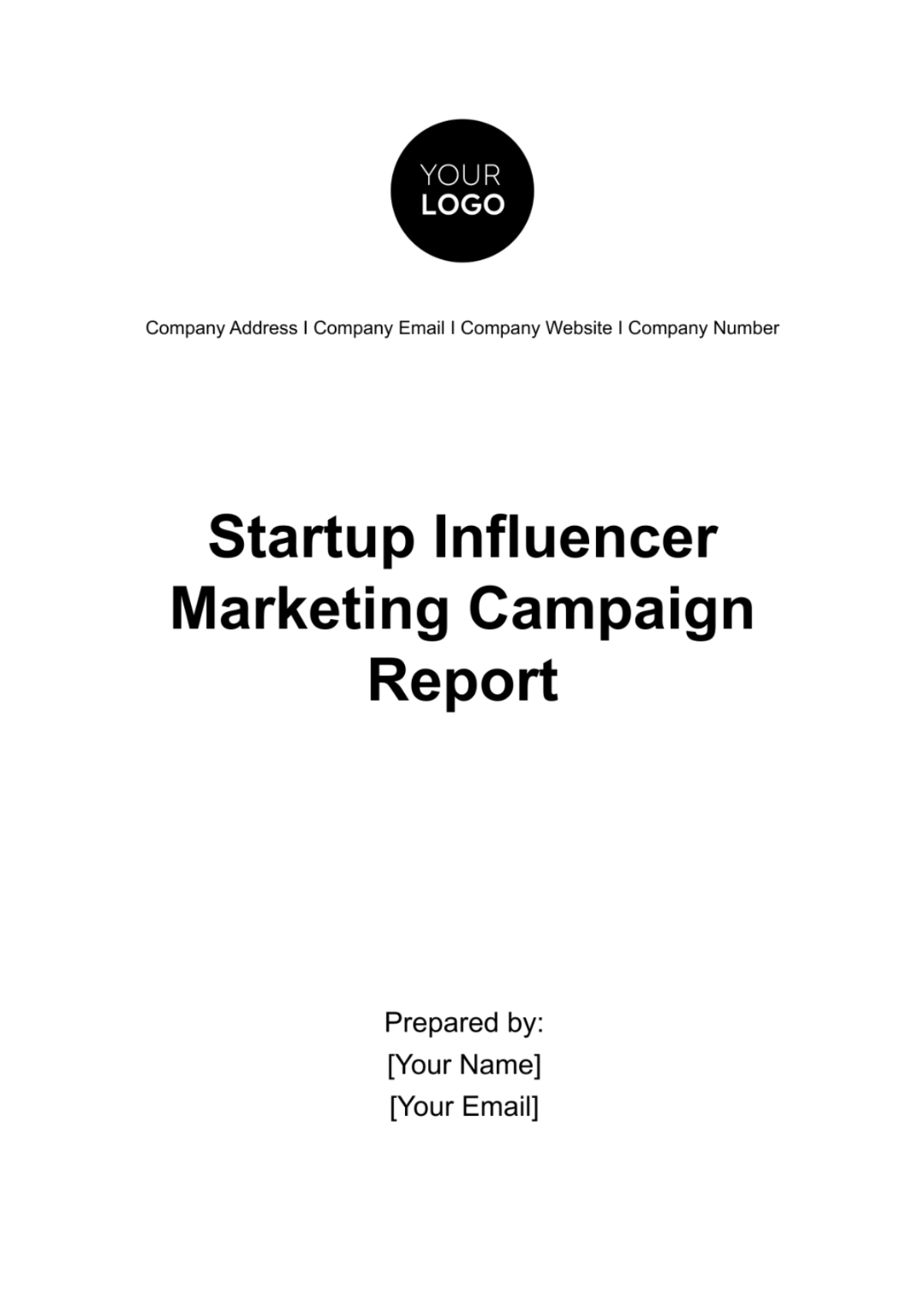 Startup Influencer Marketing Campaign Report Template