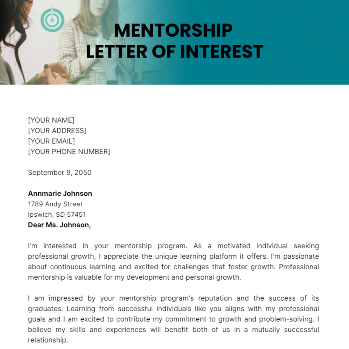 Mentorship Letter of Interest Template