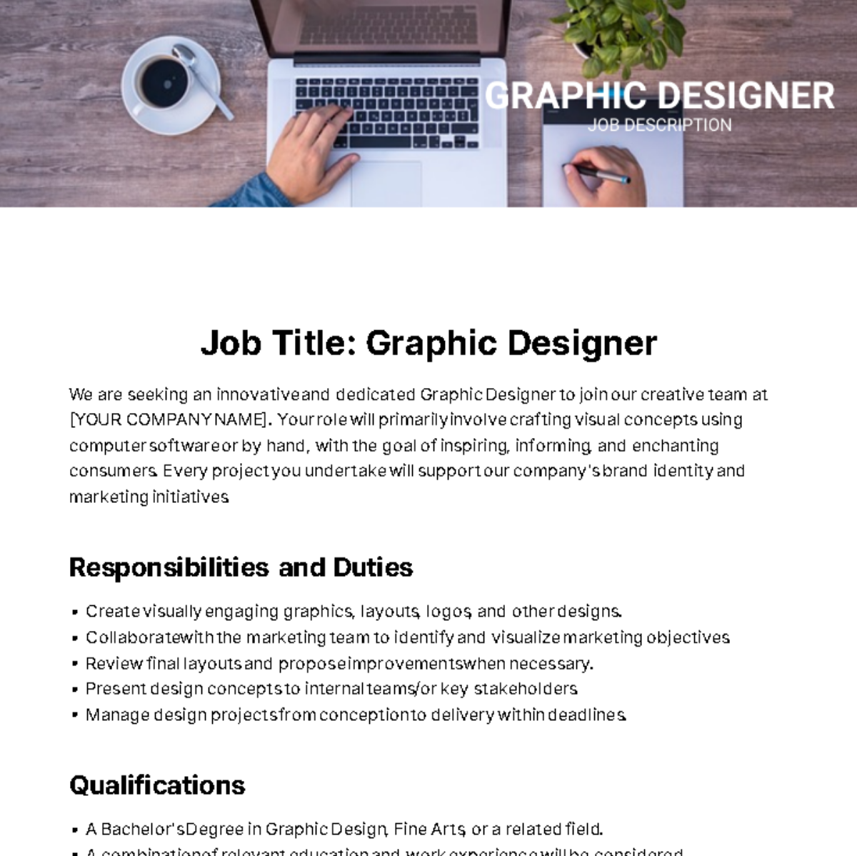 Free Graphic Designer Job Description Template
