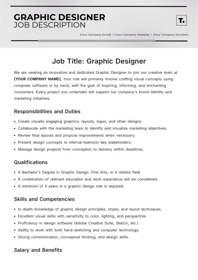 Free Graphic Designer Job Description Template to Edit Online