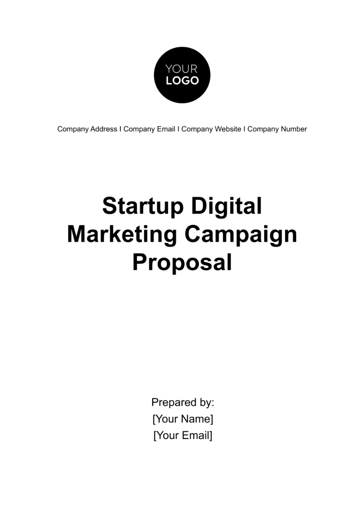 Startup Digital Marketing Campaign Proposal Template