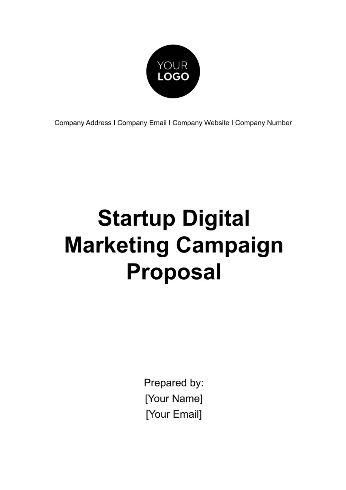 Startup Digital Marketing Campaign Proposal Template - Edit Online & Download