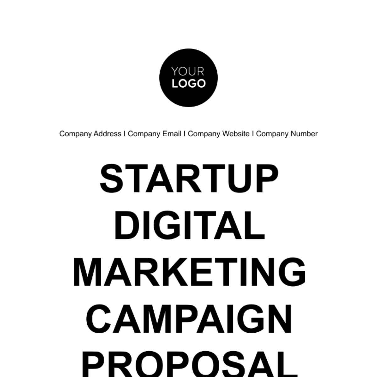 Startup Digital Marketing Campaign Proposal Template