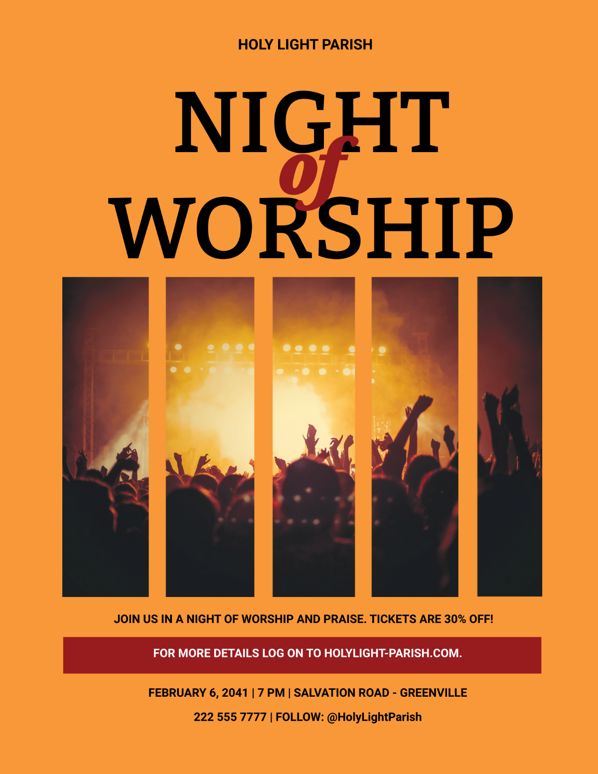 Free Worship Night Flyer Template