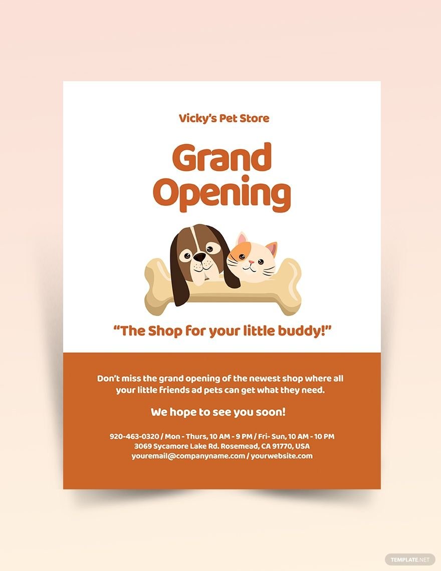 Pet Store Grand Opening Flyer Template