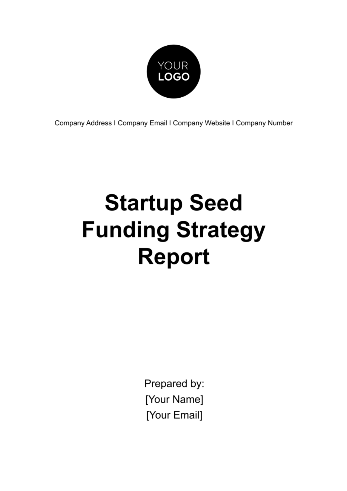 Free Startup Seed Funding Strategy Report Template