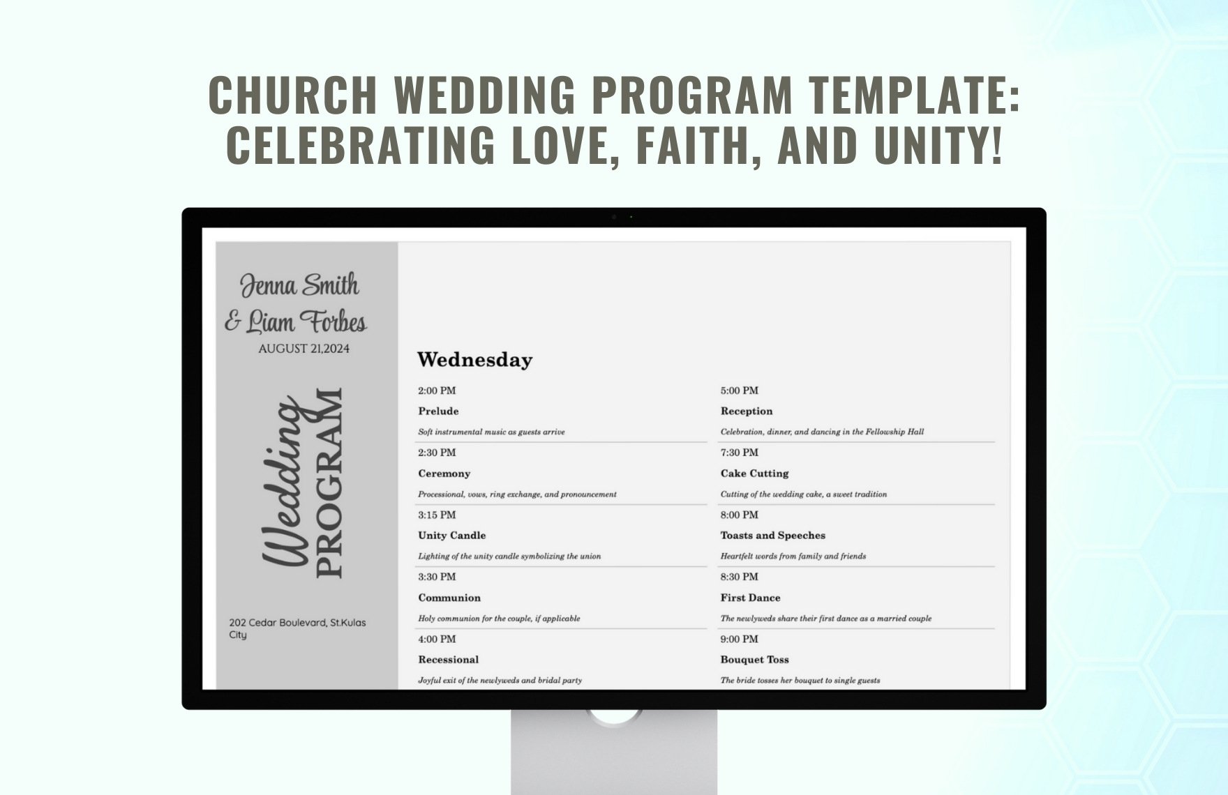 Church Wedding Program Template