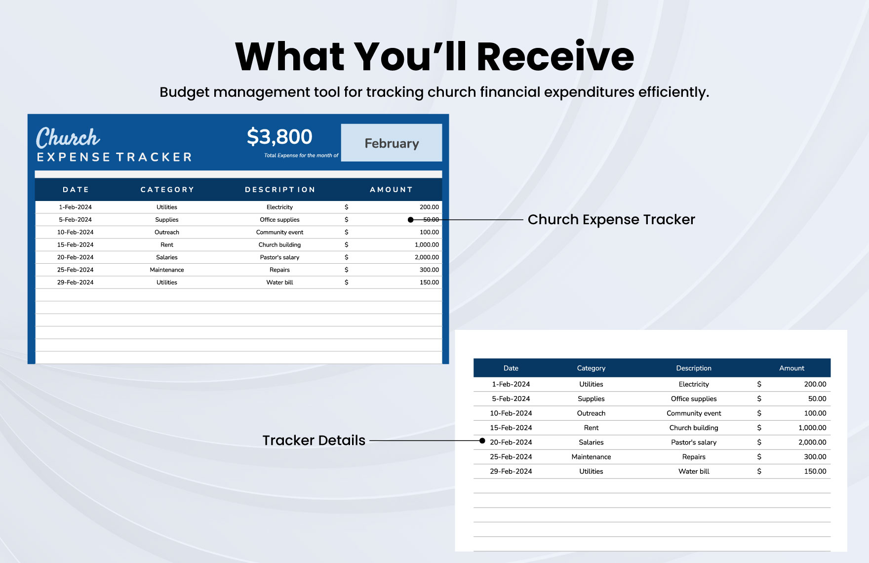 Church Expense Tracker Template