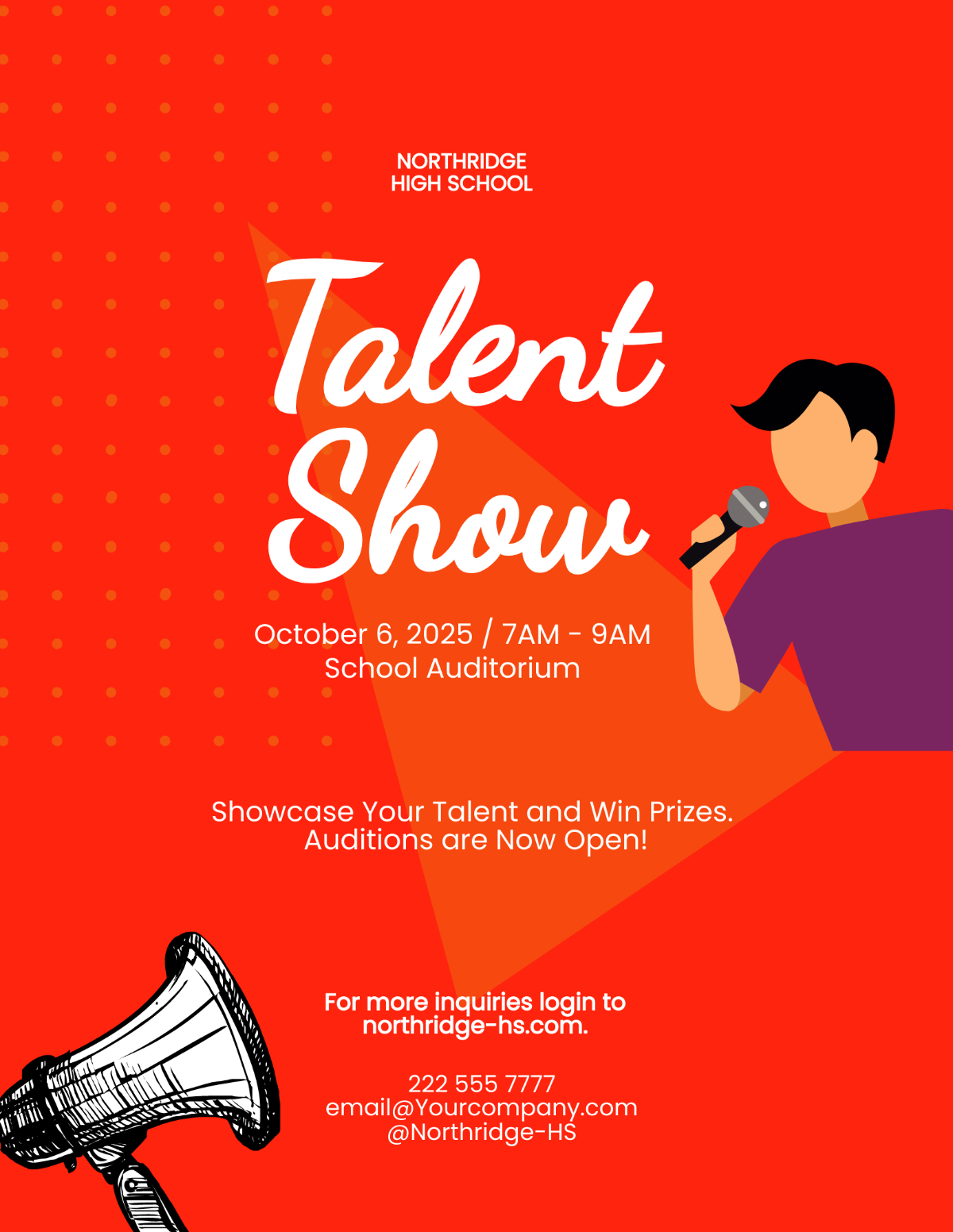 Talent Show Audition Flyer Template