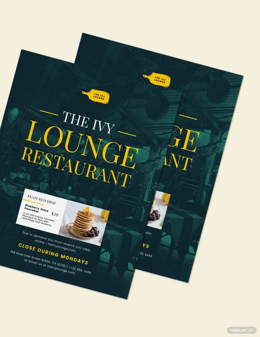 The Ivy Lounge Restaurant Flyer Template