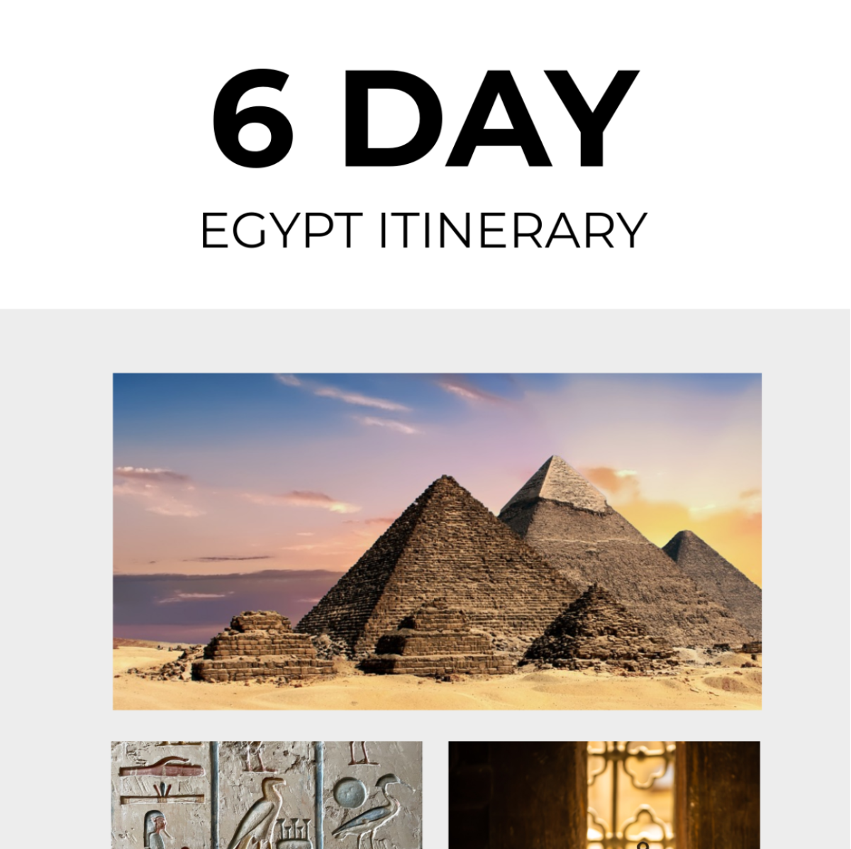 6 Day Egypt Itinerary Template - Edit Online & Download