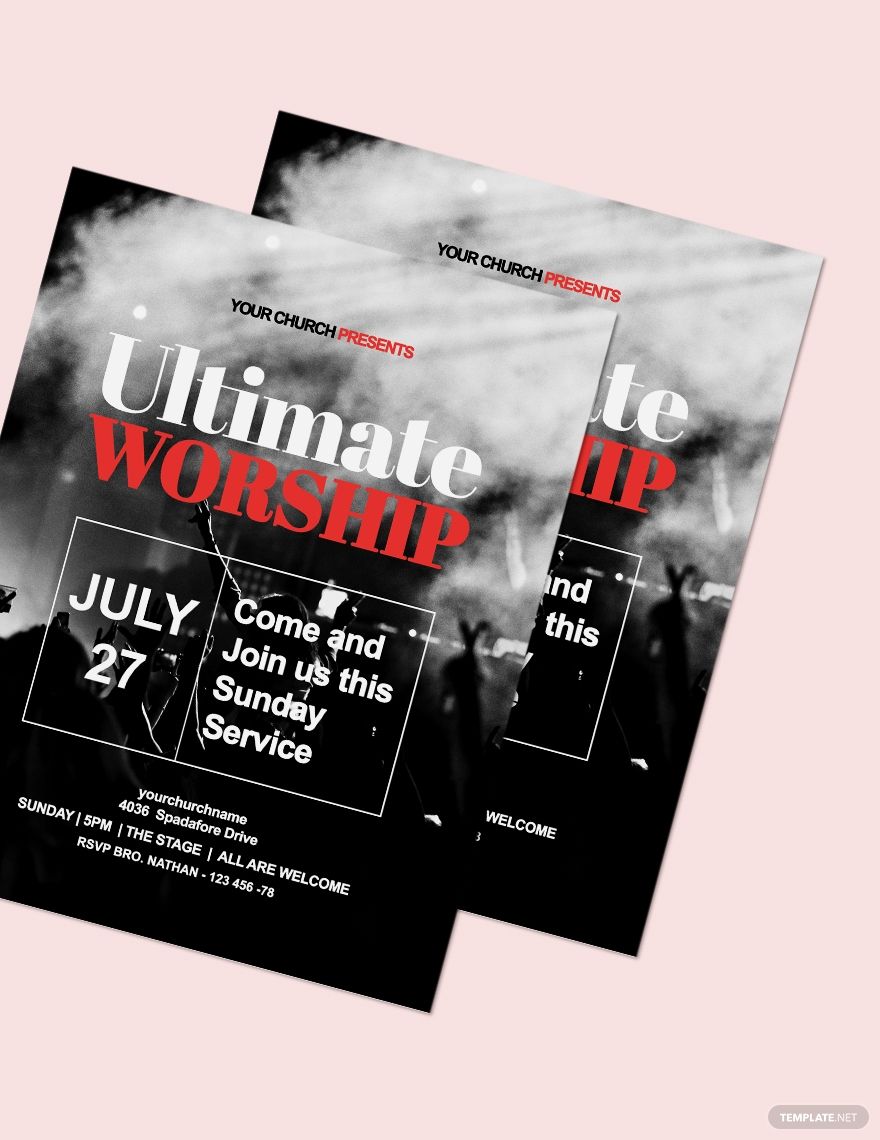 Free Worship With Us Flyer Template