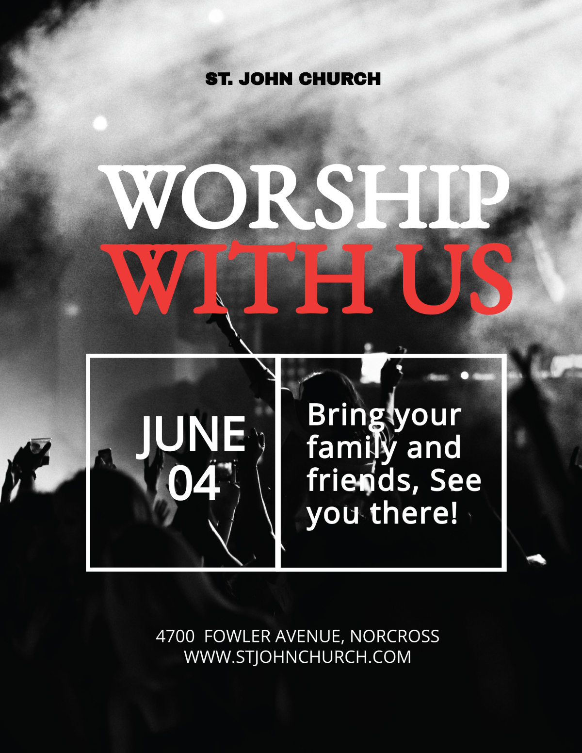 Free Worship With Us Flyer Template