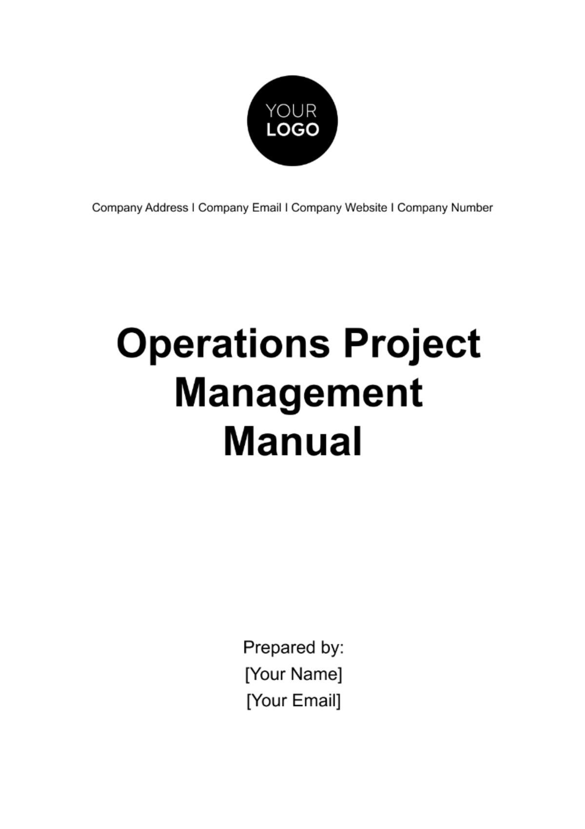 Operations Project Management Manual Template