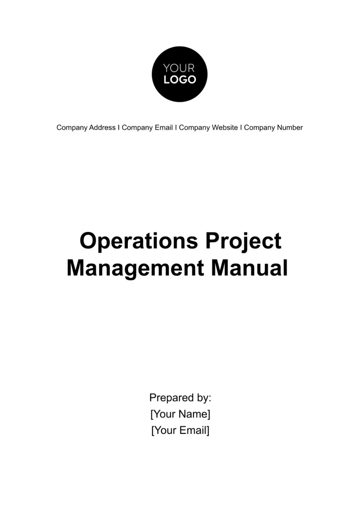 Operations Project Management Manual Template - Edit Online & Download