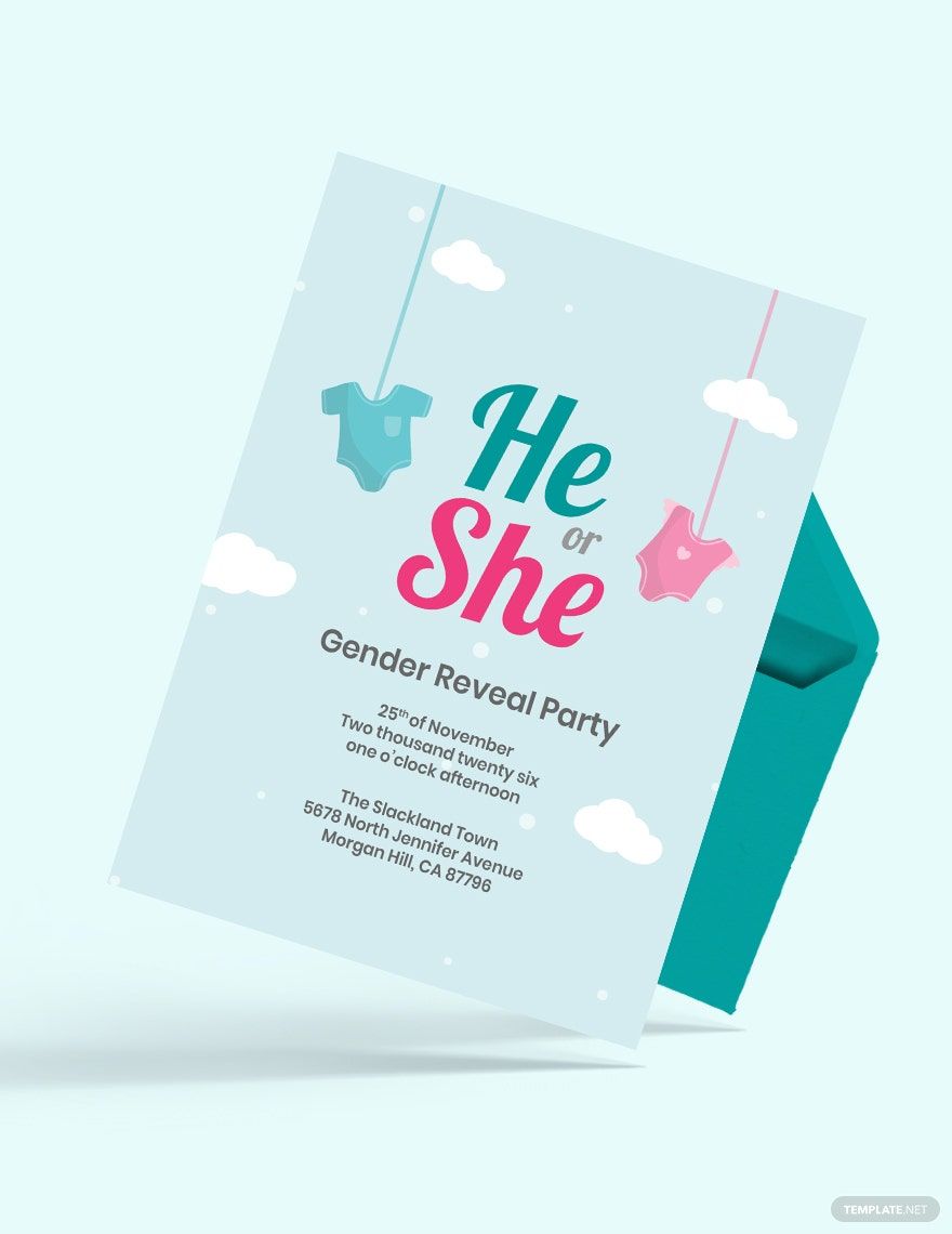 Baby Gender Reveal Invitation Template