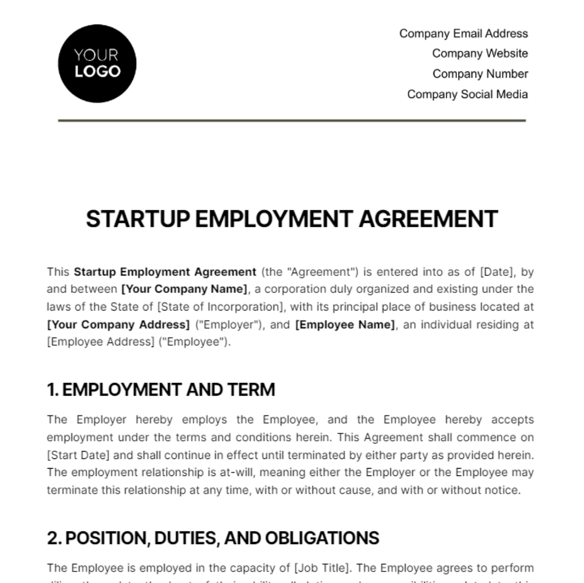 Startup Agreement Templates - Edit Online & Download