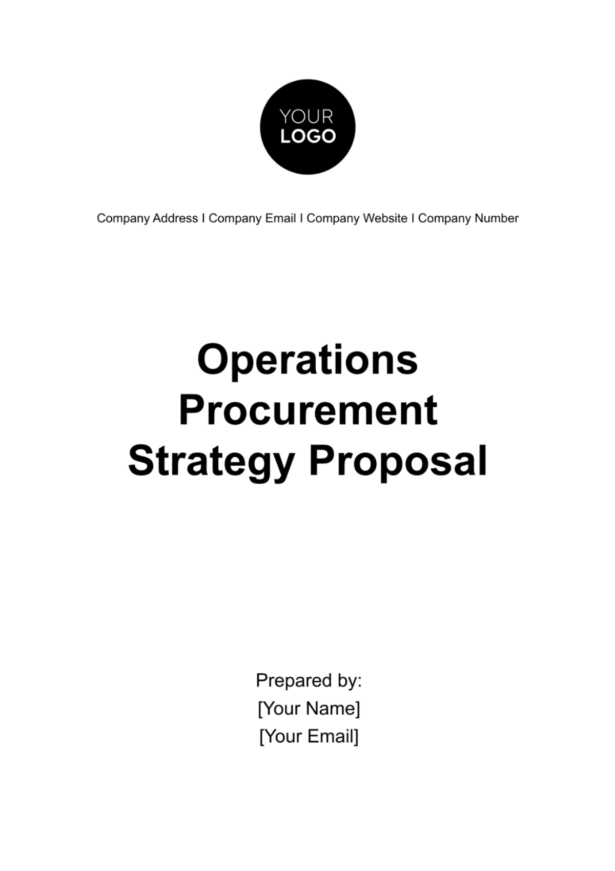 Operations Procurement Strategy Proposal Template