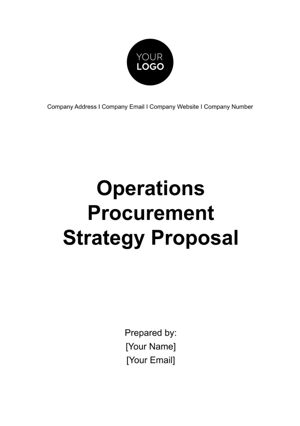 Operations Procurement Strategy Proposal Template - Edit Online & Download