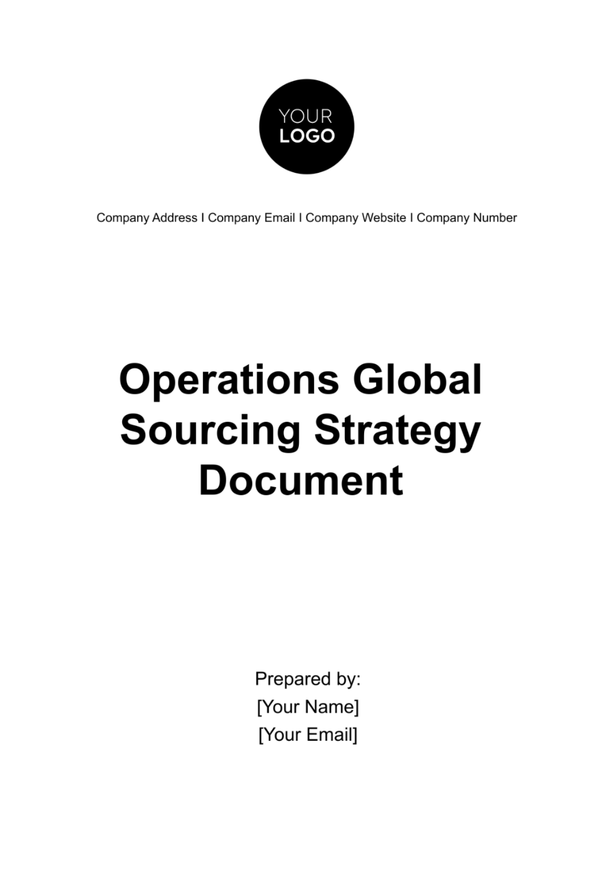 Operations Global Sourcing Strategy Document Template