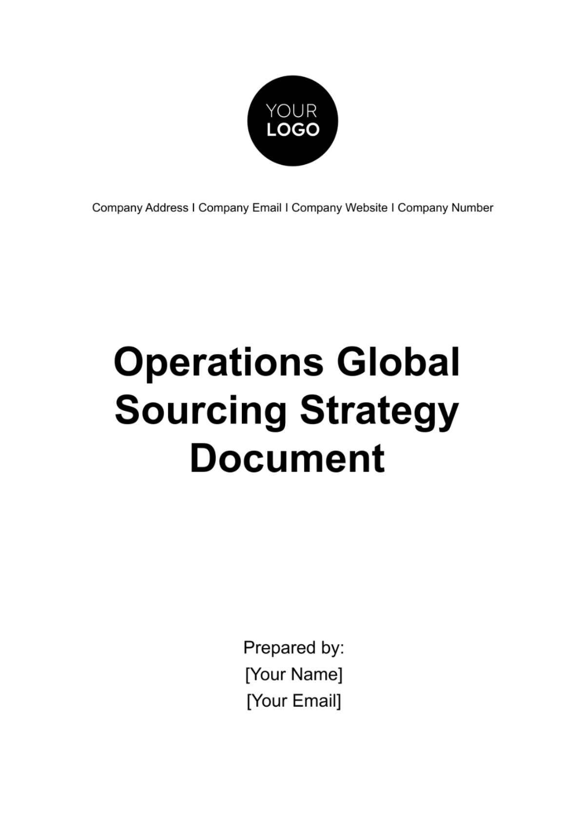 Operations Global Sourcing Strategy Document Template - Edit Online & Download