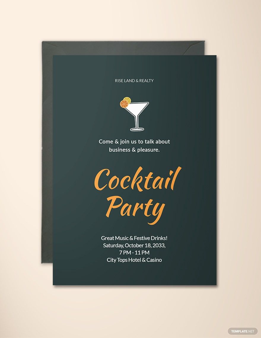 Business Cocktail Invitation Template